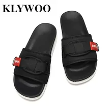 KLYWOO; коллекция года; летние туфли; высококачественные мужские сандалии; кожаные пляжные мужские шлепанцы без шнуровки; черные мужские сандалии на платформе; шлепанцы без задника