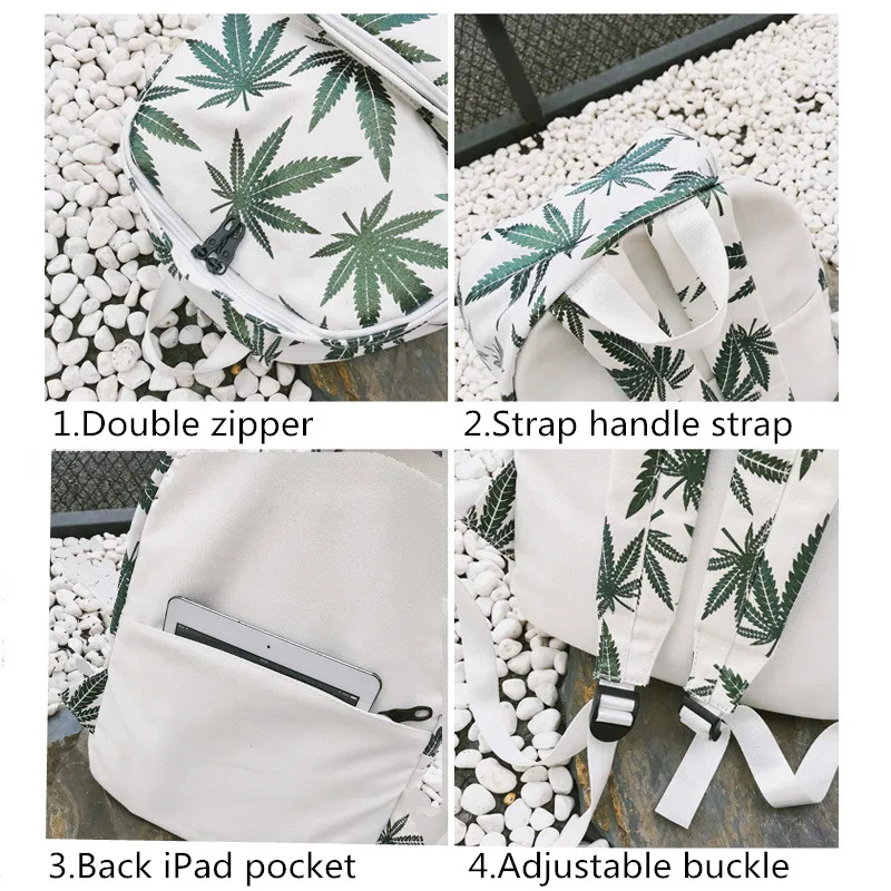 Moon Wood Stylish Girls Big Backpack Plants Leaf Printing Backpack Boys School Bag Men's Women Casual Daily Travel Rucksack 2019