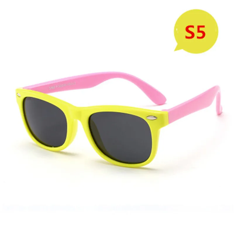 Модные Резиновая рама Новые Детские поляризованные солнцезащитные очки TAC милые детские дизайнерские темные очки для девочек мальчиков