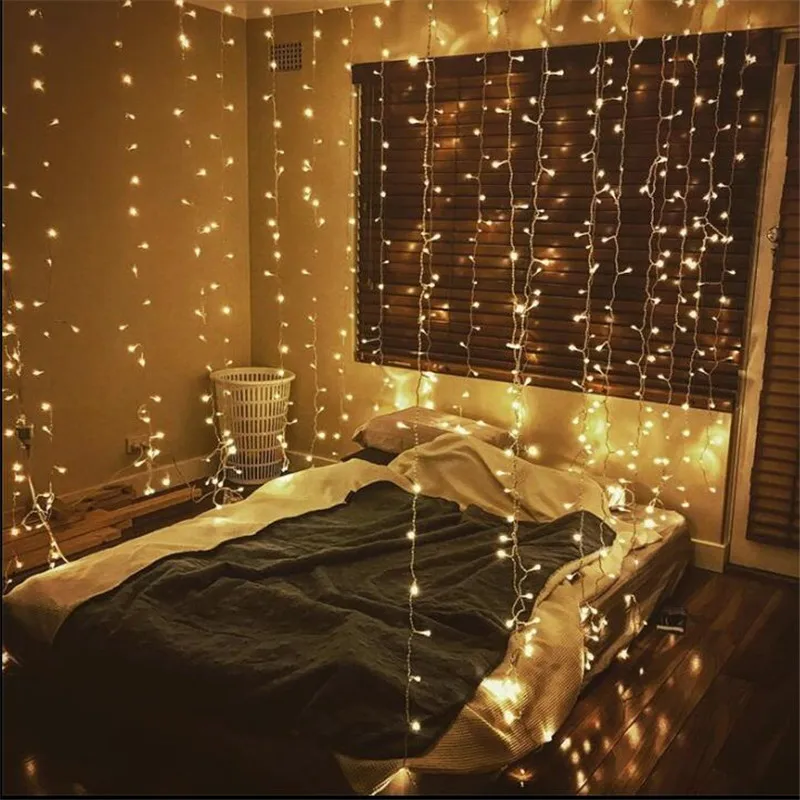 СВЕТОДИОДНАЯ Гирлянда для занавесок 220В/110В 3х3м 300LED светодиодная гирлянда