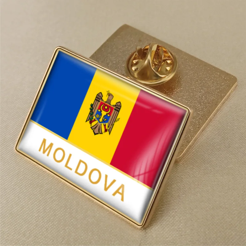 Молдавия один флаг нагрудные булавки - Окраска металла: Moldova-RL