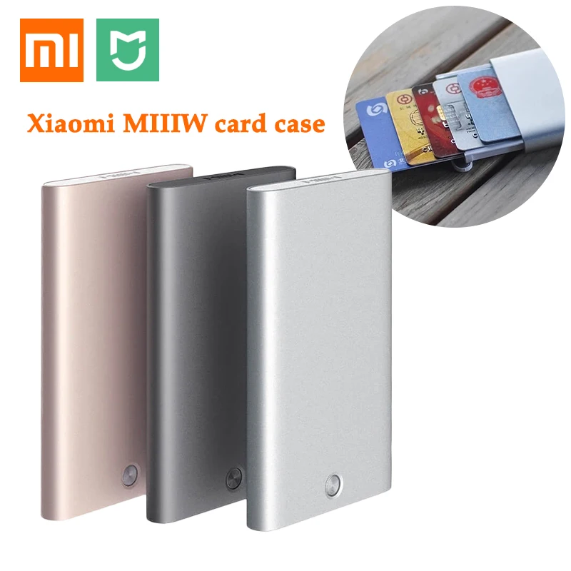 

Xiaomi MIIIW Card Case Automatic Pull Out Box Cover Card Holder Mijia Metal Wallet ID Portable Storage Bank Card Credit Card