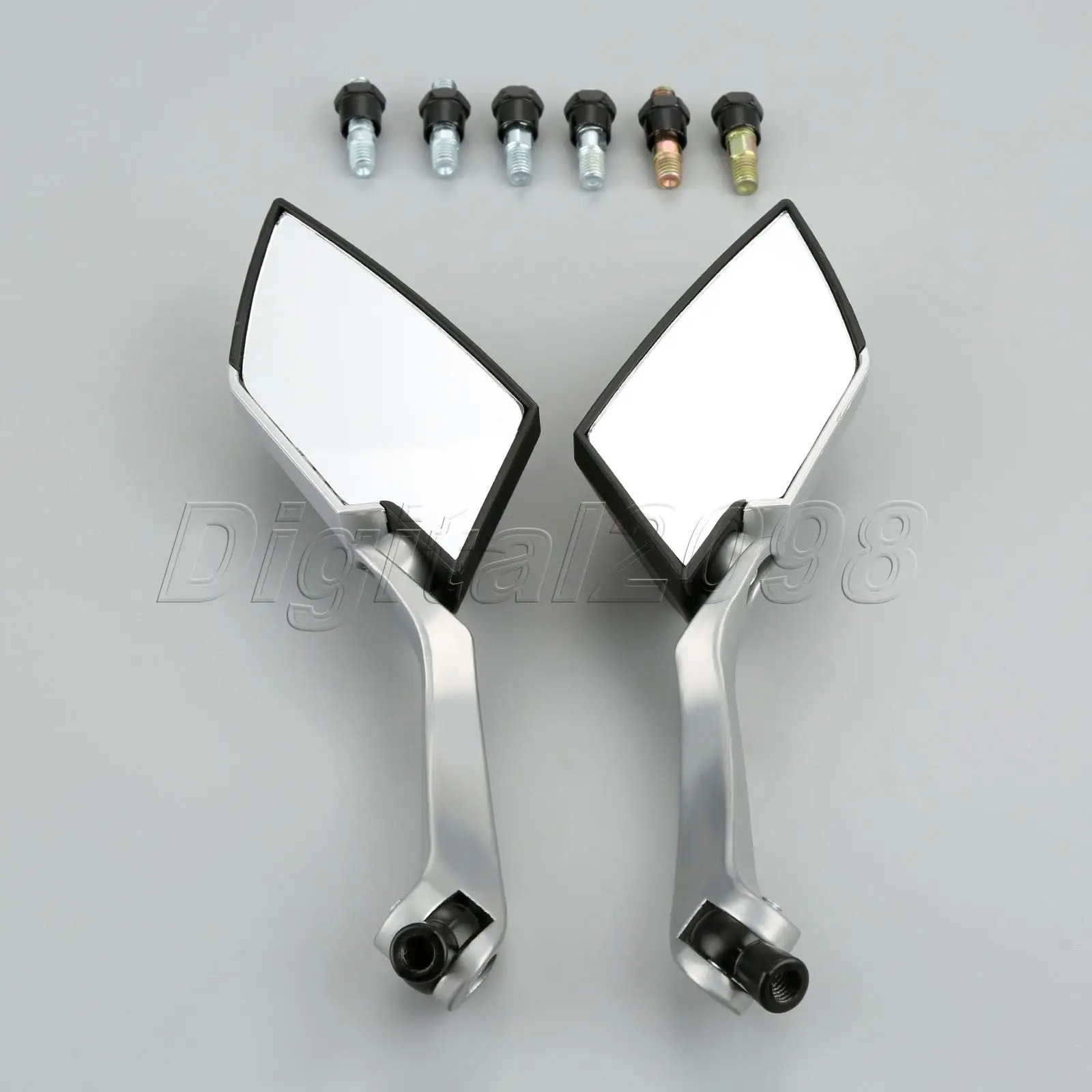 

Universal Motorcycle Rearview Mirror 8/10mm Diamond Rear View Mirrors For Harley Honda Street Sport Bike Scooter Cruiser Black