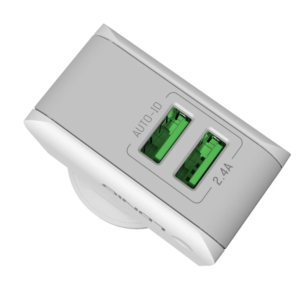 LDNIO EU Plug 2.4A Быстрая зарядка type-C двойной usb-порт для путешествий домашнее настенное зарядное устройство Съемный штекер для iPhone HUAWEI XIaomi