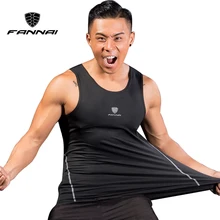 FANNAI Custom Quick Dry Running Vest Training Workout Tank Top Fitness Compression Tights Gym Men Sport Sleeveless Man's T-Shirt