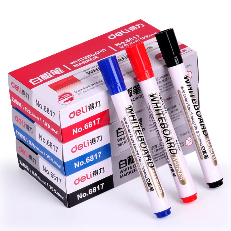 

Whiteboard Marker Pen 10 pcs/pack Office School Supplies 3 Colors Black Red alternative erasable