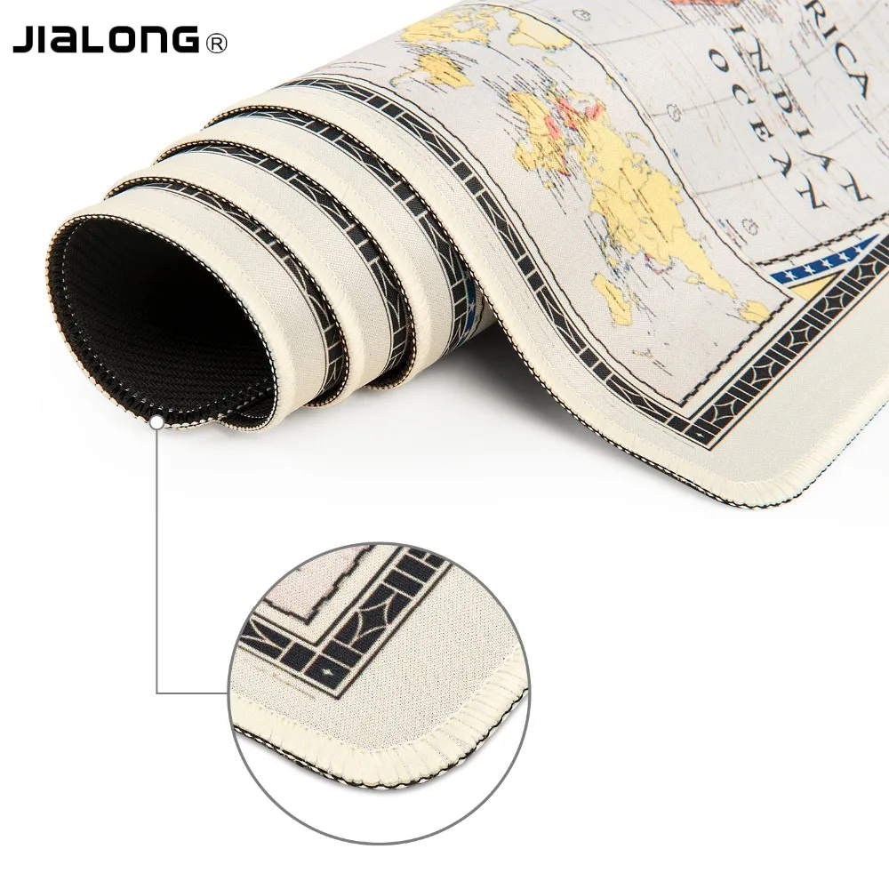 Продажа JIALONG карта мира мыши, коврик для мыши игровой большой xl запирающийся край коврик офисная версия регулировки скорости 900*400 мм компьютер без з...