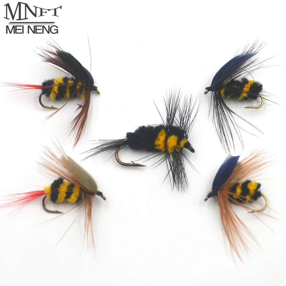 MNFT 30Pcs/Pack 5 different kinds Bumblebee Dry Flies, Fly Fishing