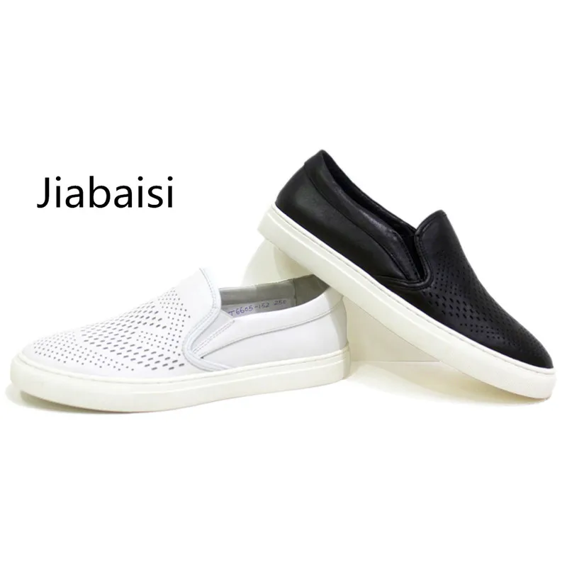 

Jiabaisi shoes Women's Loafer Laser Sneaker cool solid loafers comfort Genuine Cow leather Women's Casual shoes