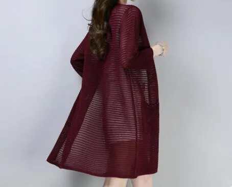 

Summer 2019 new ice silk knitted cardigan with thin shawl and long sunscreen jacket