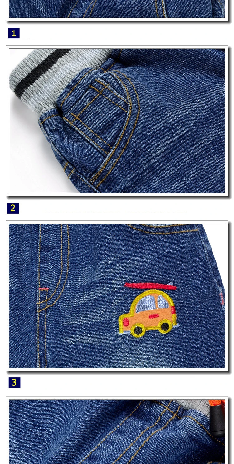 Leisure style Kids Baby boy Girls pants clothing Spongy or jeans 1 Crown 2 Car 3 Letter 4 Jeep Pattern Soft denim trousers  (6)