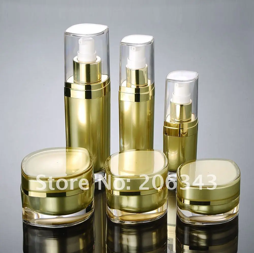30 мл золотистый акриловый глазной формы помпа для лосьона бутылки|lotion bottles|pump lotion