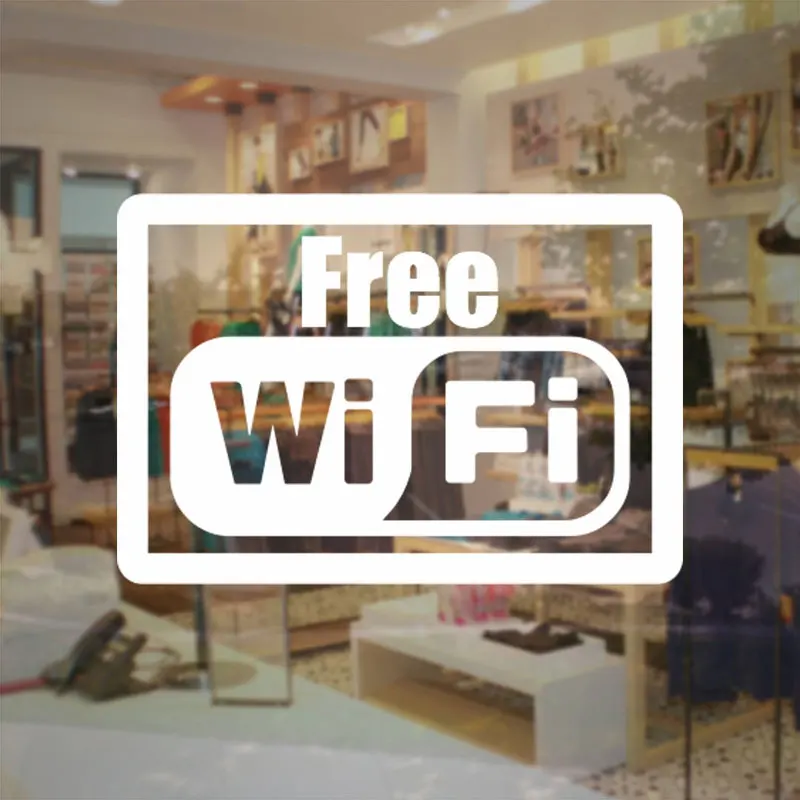 Free Wifi Sticker Store Business Sign Internet Access Vinyl Decal
