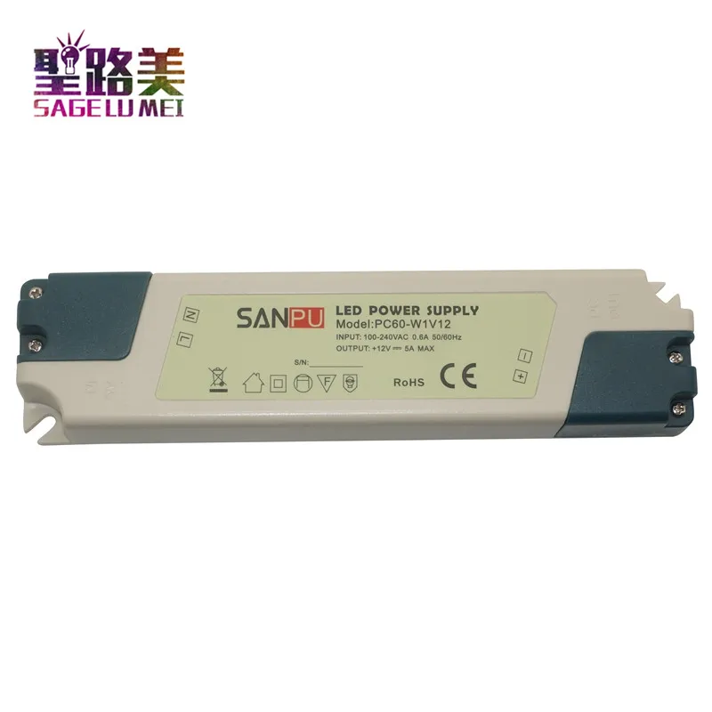 SANPU пластиковый светодиодный светильник ing 12V источник питания Трансформатор 110V 220V AC в DC 12V 24V 15W 35W 60W Светодиодный драйвер для камеры видеонаблюдения светильник