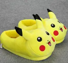Pikachu Slippers Cartoon Plush Slipper With Full Expression Women Slippers Mens Emoji Home Slippers Winter House Children Shoes