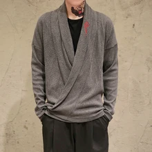 Китайский стиль вышивка v-образный вырез Хан Национальный кардиган весна-осень сплошной Повседневный свитер Кардиган большого размера 5XL