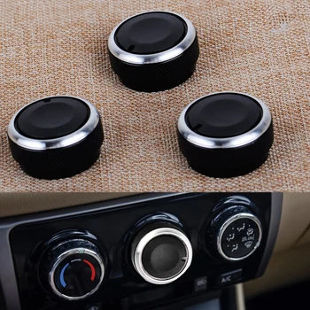 

CITALL 3pcs Car Air Conditioning AC Control Switch Knob Alloy Fit for Toyota Vios 2002 2003 2004 2005 2006 black / silver