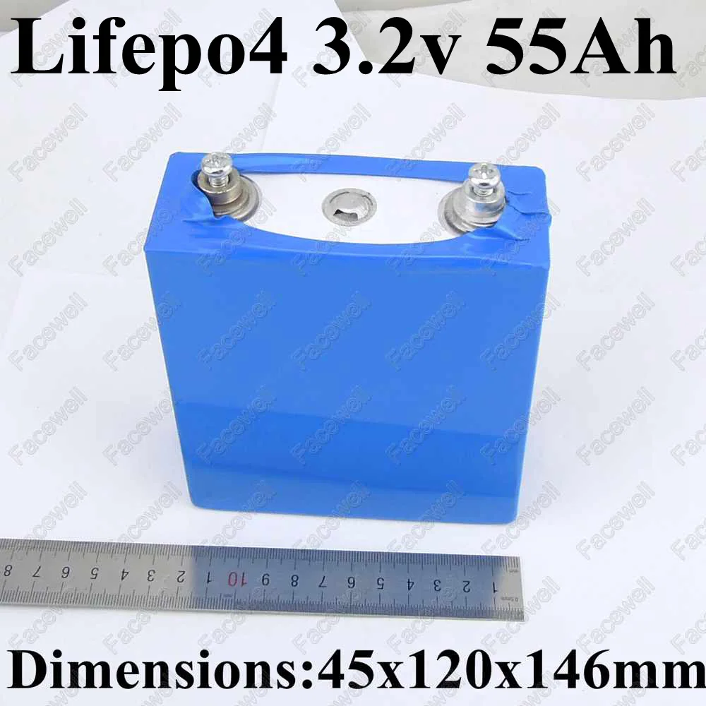 Бренд lifepo4 3 2 В 55 Ач батарея большой емкости Ач&gt 50 для батареи 12 упаковка diy