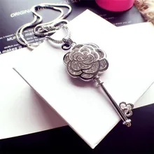 Роза цветок ключ Подвеска Ожерелье новые женские корейские Роскошные ювелирные изделия колье femalel/colana/colar ожерелье