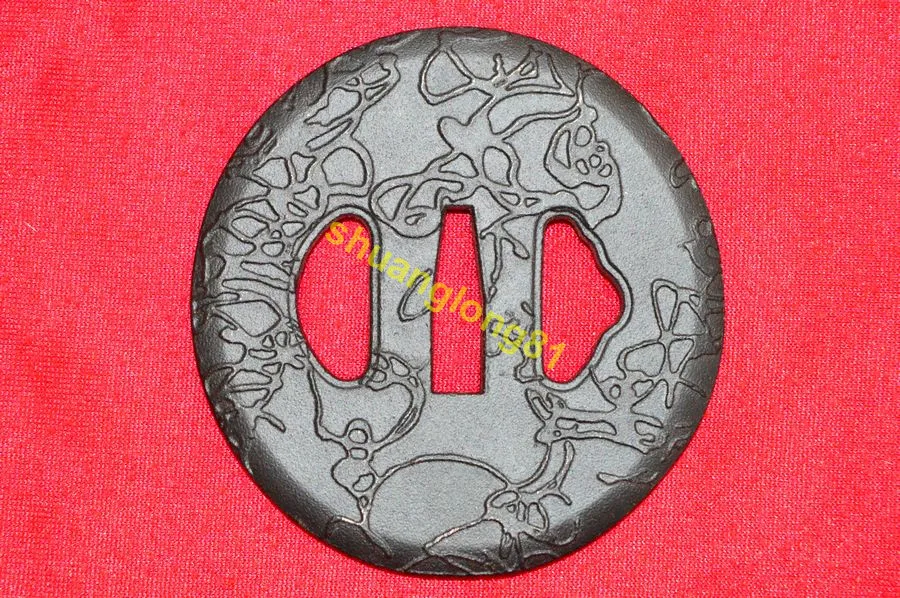 Высокое качество сильная железная сталь японский Tsuba Железный самурайский меч катана защита Wakizashi Винтаж