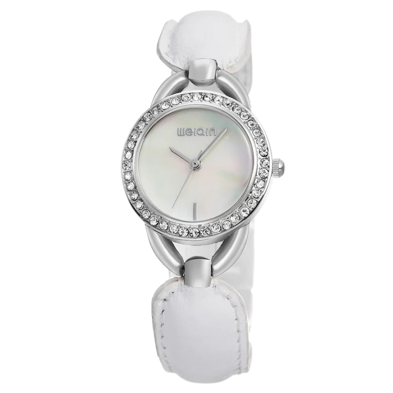 

WEIQIN Fashion Rhinestone Women's Watches Luxury Brand Shining Ladies Quartz Bracelet Watch Leather Female relogio feminino4385