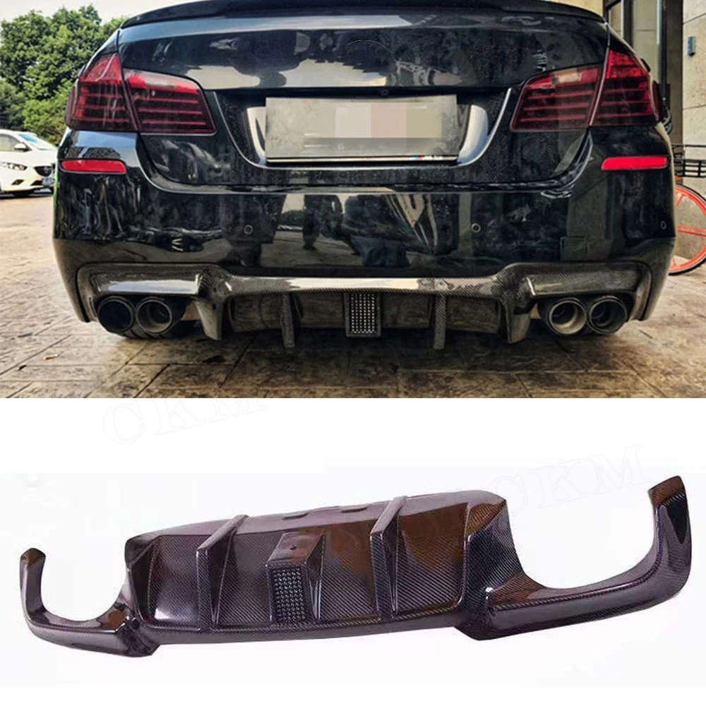 

5 Series Car Styling Carbon Fiber Rear Bumper Diffuser Lip Spoiler With Led Light Pilot Lamp for BMW F10 M5 2010-2016 V Style