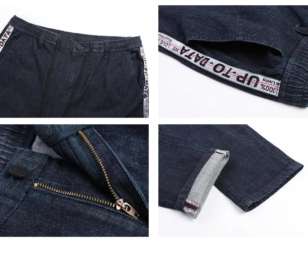 Пионерский лагерь Новые джинсы Штаны Мужская брендовая одежда дизайн лямки модные брюки для мужчин качество джинсы мужской синий ANZ803106