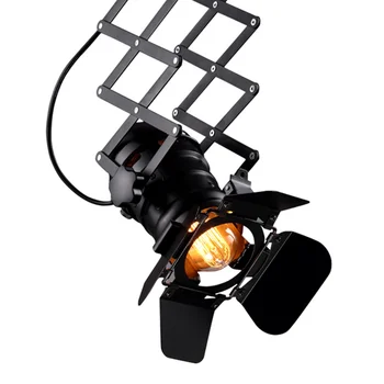 

wongshi LOFT Wall Probe Industrial Telescopic Ceiling Light Adjustable Cloth Shop Store Pub Cafe Restaurant Lamp