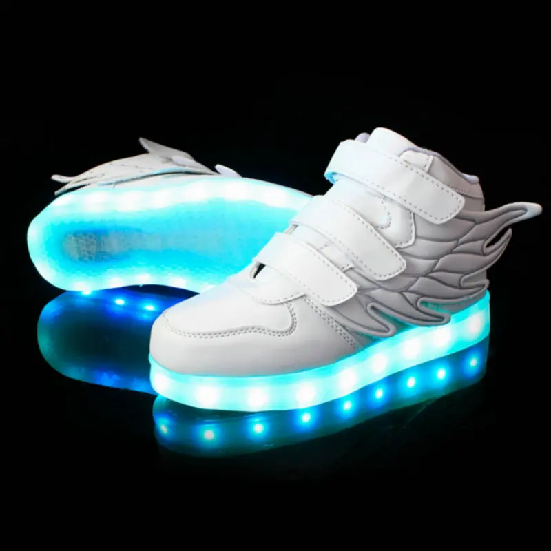 

Kids LED Luminous Shoes 2018 New Brand USB Charging Basket Children Sneakers With Light Up Boys&Girls Sports Shoe Glowing enfant