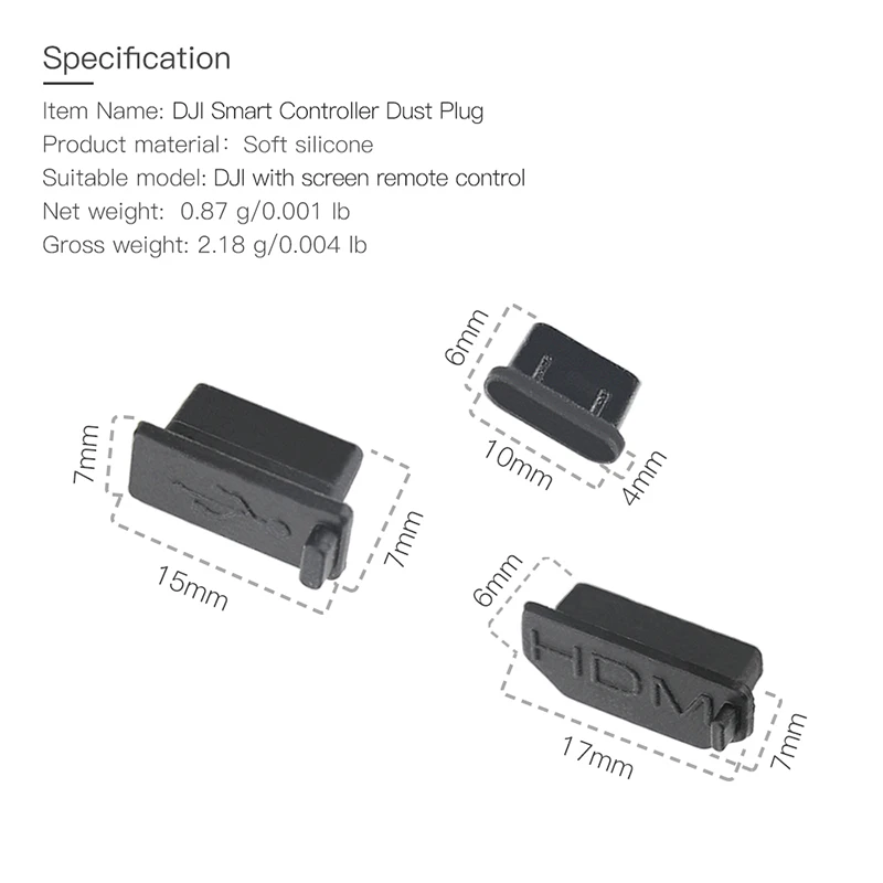 3 шт. RCGEEK Rc запчасти силиконовый пылезащитный штекер Крышка HDMI/USB/type-C Интерфейс для DJI Mavic 2 Smart контроллер новейший