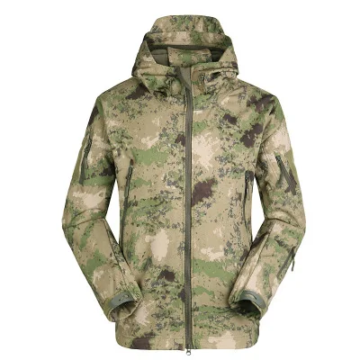 Men Autumn Winter Warm Jackets Fleece Black Green Camo Print Army Military Special Forces Camouflage Suit Military Uniform - Цвет: 5