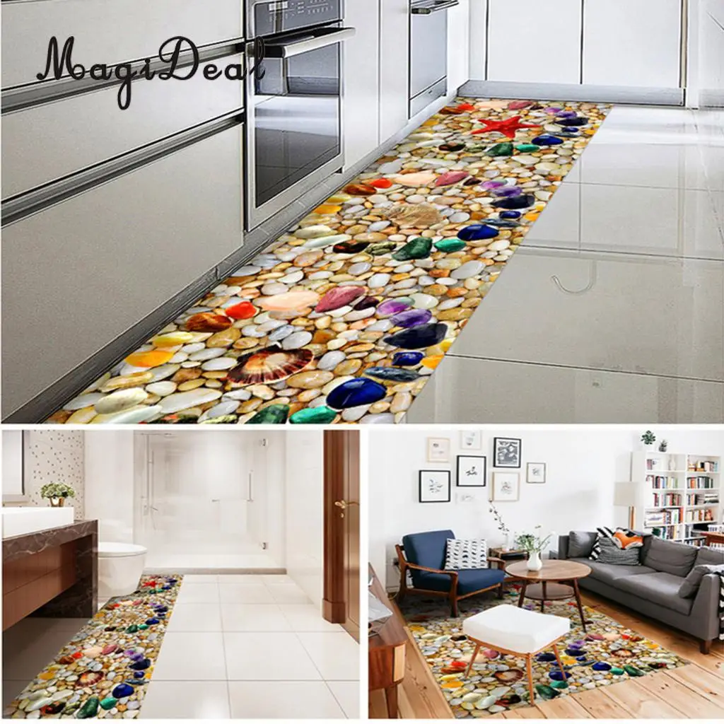 MagiDeal Home Decor Self-adhesive Cobblestones Murals Bathroom Kitchen Floor Stickers Wall Decals