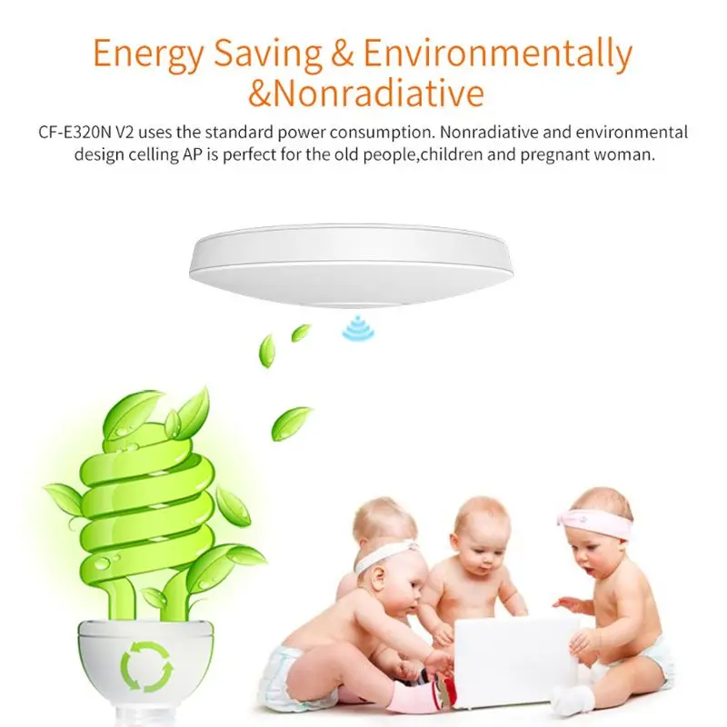 

COMFAST CF-E320V2 300M Wireless Router WiFi Ceiling AP 802.11b/g/n QCA9531 Enterprise Wifi System AP 48V POE