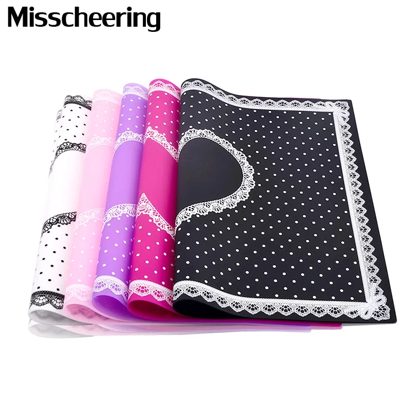 1 Pcs Silicone Nail Art Table Mat Pad Cute Point Dot Lace Designs Advanced Foldable Washable Manicure Tools Beauty Equipment | Красота и