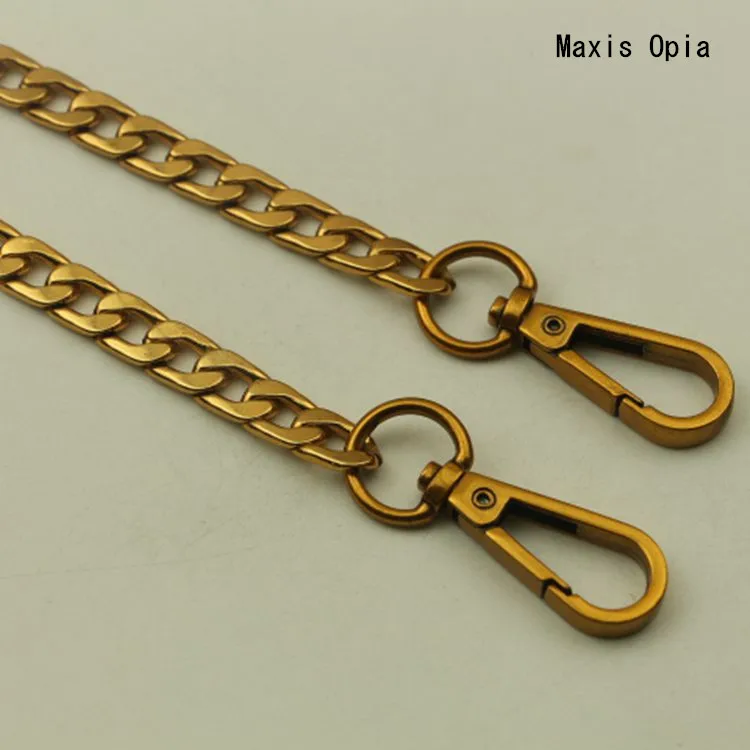 10 mm Thickness 60 cm ,100 cm Specical Antique Brass Metal Purse Chain Bag Strap With Hooks Snap Fastern DIY Handbag Accessories