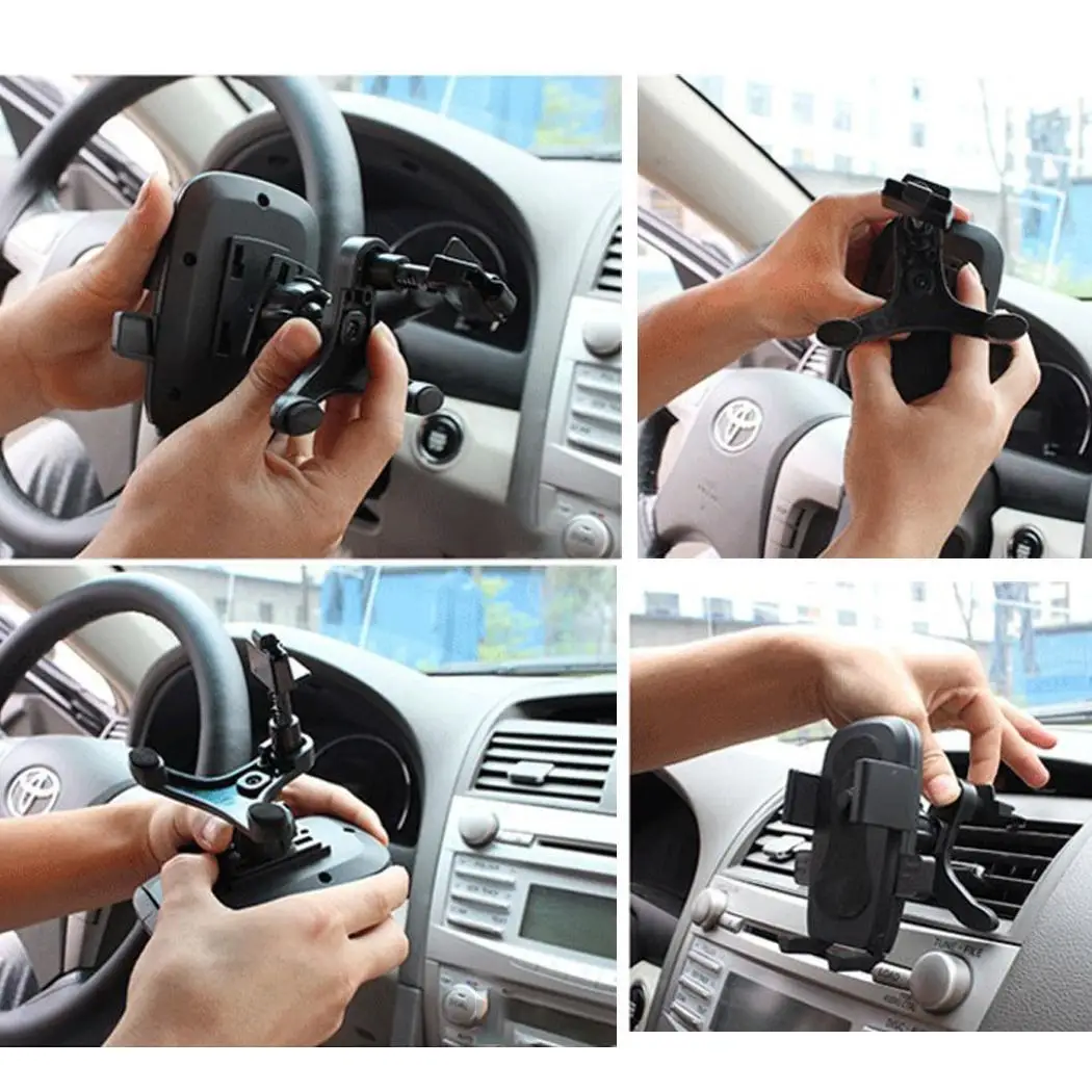 Общий держатель на вентиляционное отверстие автомобиля держатель телефона вращение на 360 градусов Автомобильный держатель телефона в Автомобильный Замок Авто смартфон Поддержка автомобиля Стайлинг