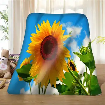 

Custom Colorful Flowers Sunflower (1) Blanket Soft Fleece DIY Your Picture Decoration Bedroom Sofa Multi Size#929-02-001-51