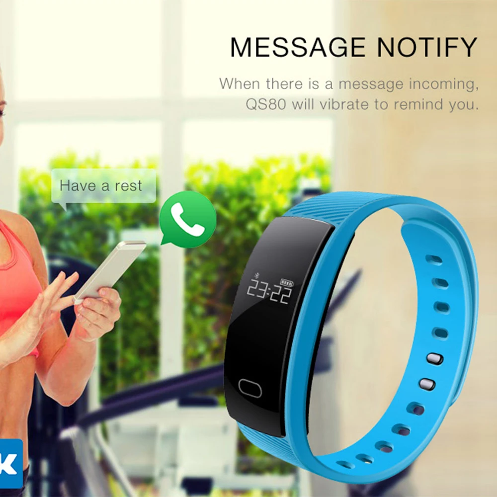 Смарт браслет QS80 с Bluetooth пульсометр напоминание о сидячем положении мониторинг