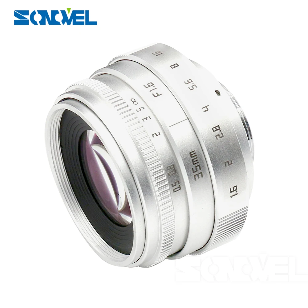 Объектив камеры серебристый 35 мм F1.6 CCTV объектив C Mount + бленда объектива для Olympus