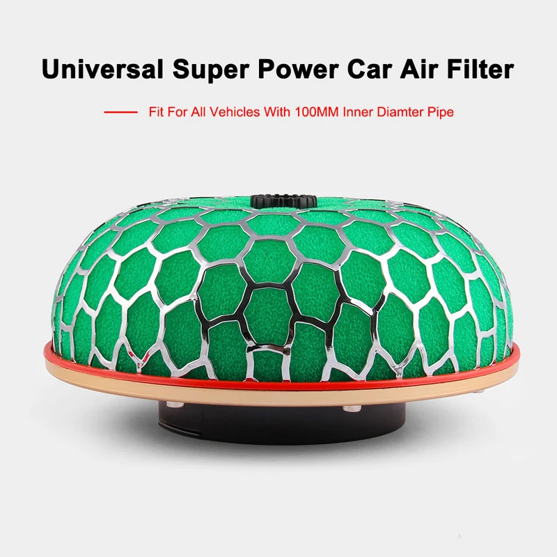 

Auto Universal Super Power Car Air Filter 1PC 100mm Turbo High Flow Racing Cold Engine Auto Air Filter Free Shipping