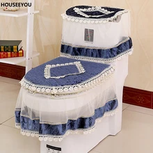 Высококачественный Комплект из трех предметов, чехол для унитаза, u-образное пальто, чехол, домашний декор, Товары для ванной, кружевные туалетные подушки, коврик