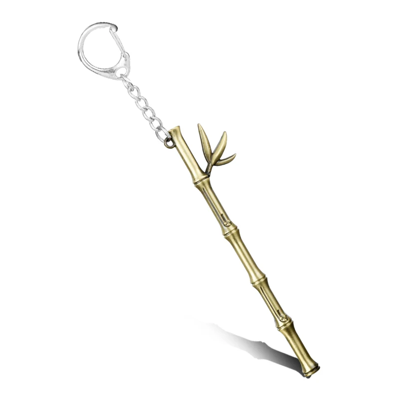 

dongsheng Game Jewelry Bamboo Shape Bronze LO L Scout Teemo Weapons Keychain Keyring Pendant Key Chain Cosplay Gift -50