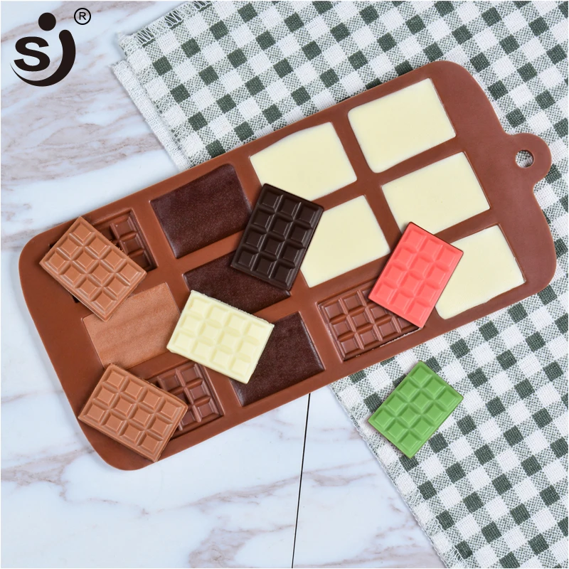 

SJ 12 Cavity Non-Stick Silicone Chocolate Molds 3d Square Shapes Cake Bakeware Baking Tools Cake Mold Decorating Moulds