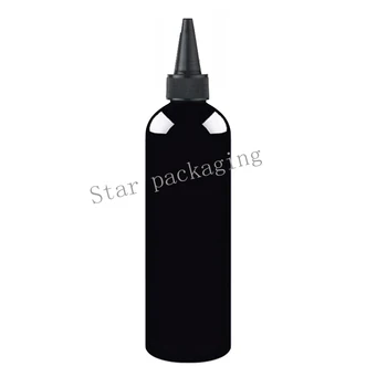 

20pcs 500ml empty black plastic E- Jam bottle containers,500cc PET bottle with pointed mouth caps for skin care cream,shampoo