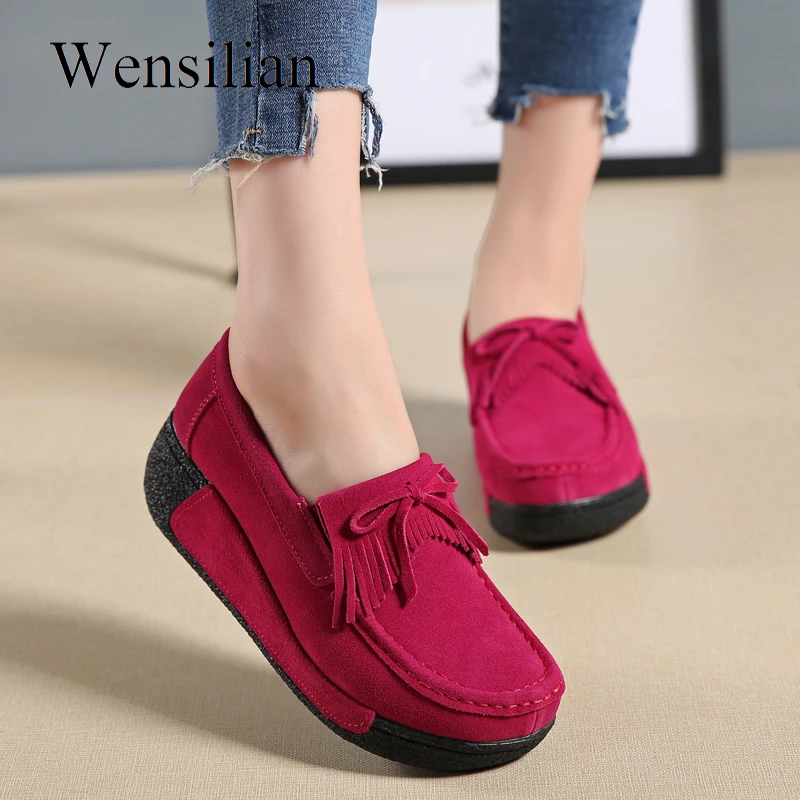 mocasines con plataforma de Zapatos planos sin cordones para mujer mocasines con plataforma de Zapatos planos sin cordones para mujer