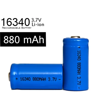 

New 4Pcs/lot ICR123A Battery 3.7v 880mah 16340 Rechargeable Blue Li-Ion Batteries