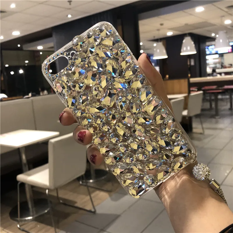 Чехол XINGDUO для iphone 8 Прозрачный блестящий чехол с бриллиантами 7 6S Plus 5S подвеска