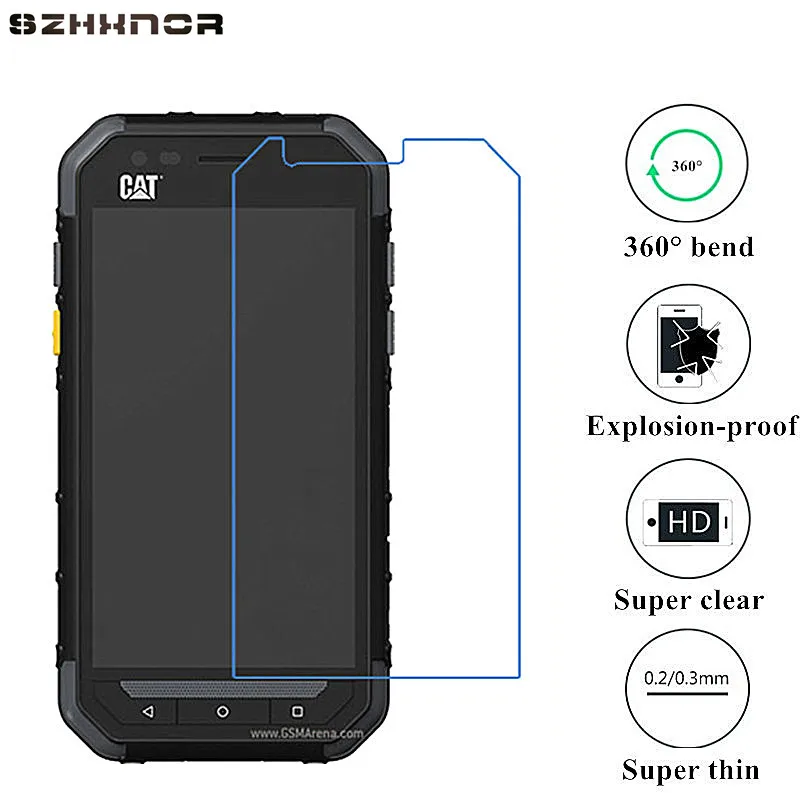 

SZHXNOR Cat S30 3PCS 0.18mm Ultra thin clear Tempered soft glass film for Cat S30 Nano Explosion-proof glass Screen Protector