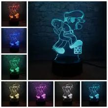 С рисунком Супер Марио действий 3D светодиодный сенсорный выключатель ночник 7 цветов изменить Home Decor настольная лампа детский подарок на день рождения Рождество Kid Игрушка