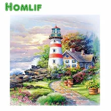 5d diy заказной набор для картин из алмазов eigen foto летний садовый Маяк квадратная вышивка Алмазная мозаика